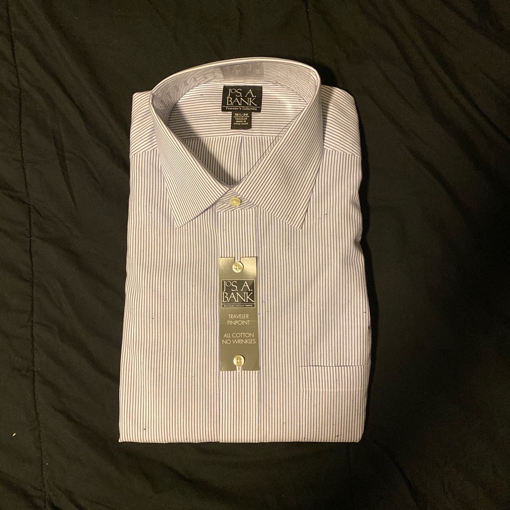 Jos. A. Bank Blue Striped Dress Shirt